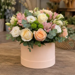 Aranjament floral în cutie Velvet Peach - poza 2