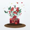 Aranjament Flori de Crăciun Amaryllis Roșu Imperial - imagine 1