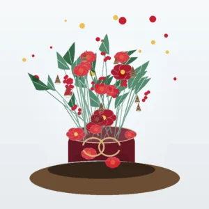 Aranjament Flori de Crăciun Amaryllis Roșu Imperial - imagine 1