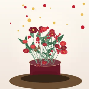 Aranjament Flori de Crăciun Amaryllis Roșu Imperial - imagine 2