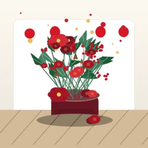 Aranjament Flori de Crăciun Amaryllis Roșu Imperial - imagine 3