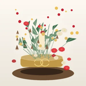 Aranjament Flori de Crăciun Gold Candle Premium - imagine 1
