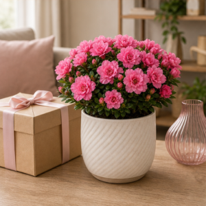 Azalee Roz în Ghiveci Ceramic Premium - imagine 3