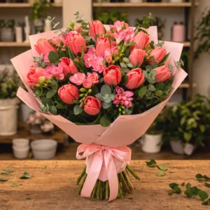 Buchet 1 Martie Lalele Zori Delicate - imagine 1