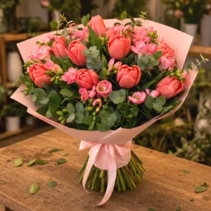 Buchet 1 Martie Lalele Zori Delicate - imagine 3