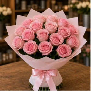 Buchet 25 Trandafiri Roz Premium - poza 1