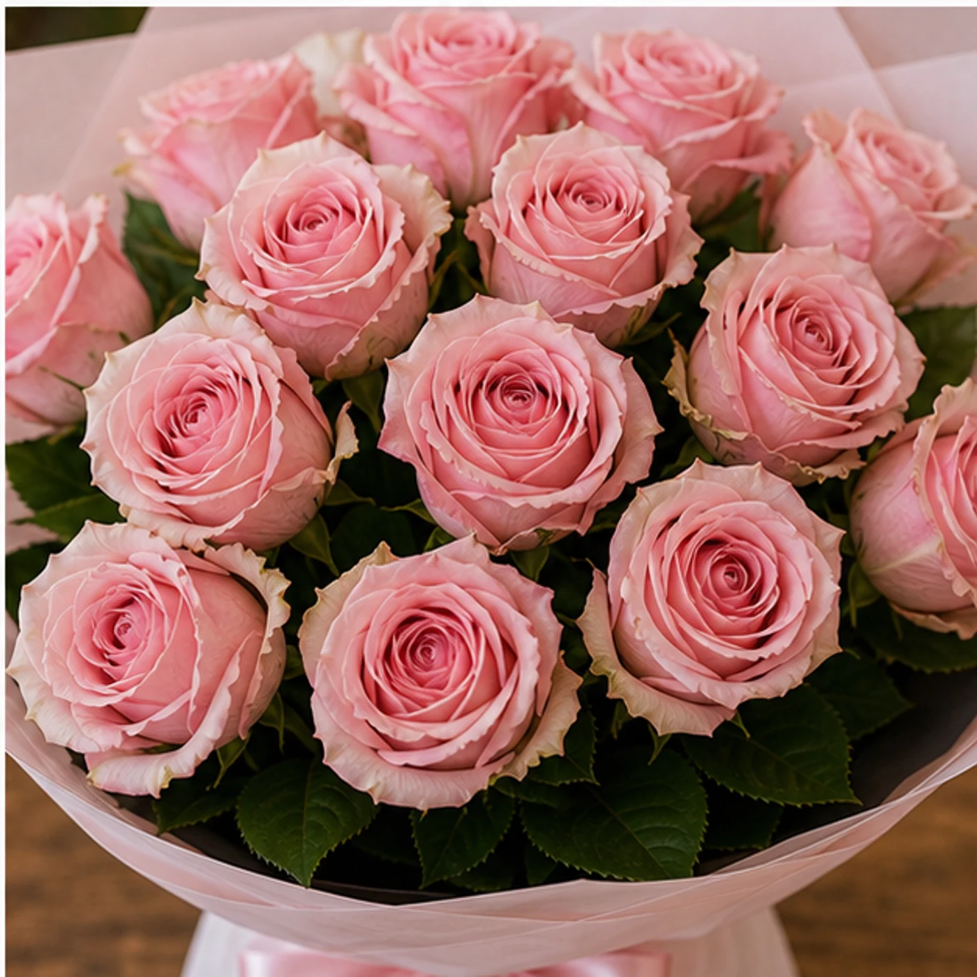 Buchet 25 Trandafiri Roz Premium - poza 4