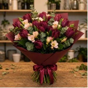 Buchet Burgundy Cream Harmony - imagine 1