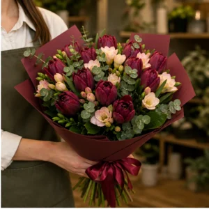 Buchet Burgundy Cream Harmony - imagine 2