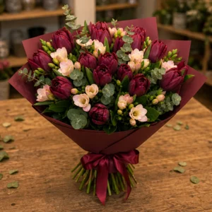 Buchet Burgundy Cream Harmony - imagine 3