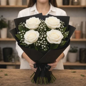 Buchet Condoleanțe White Lily Tribute - imagine 2