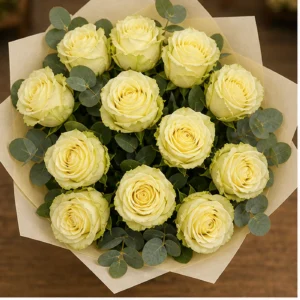 Buchet cu 13 trandafiri galbeni luminos - poza 4