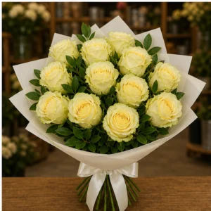 Buchet cu 15 trandafiri galbeni natural - poza 1