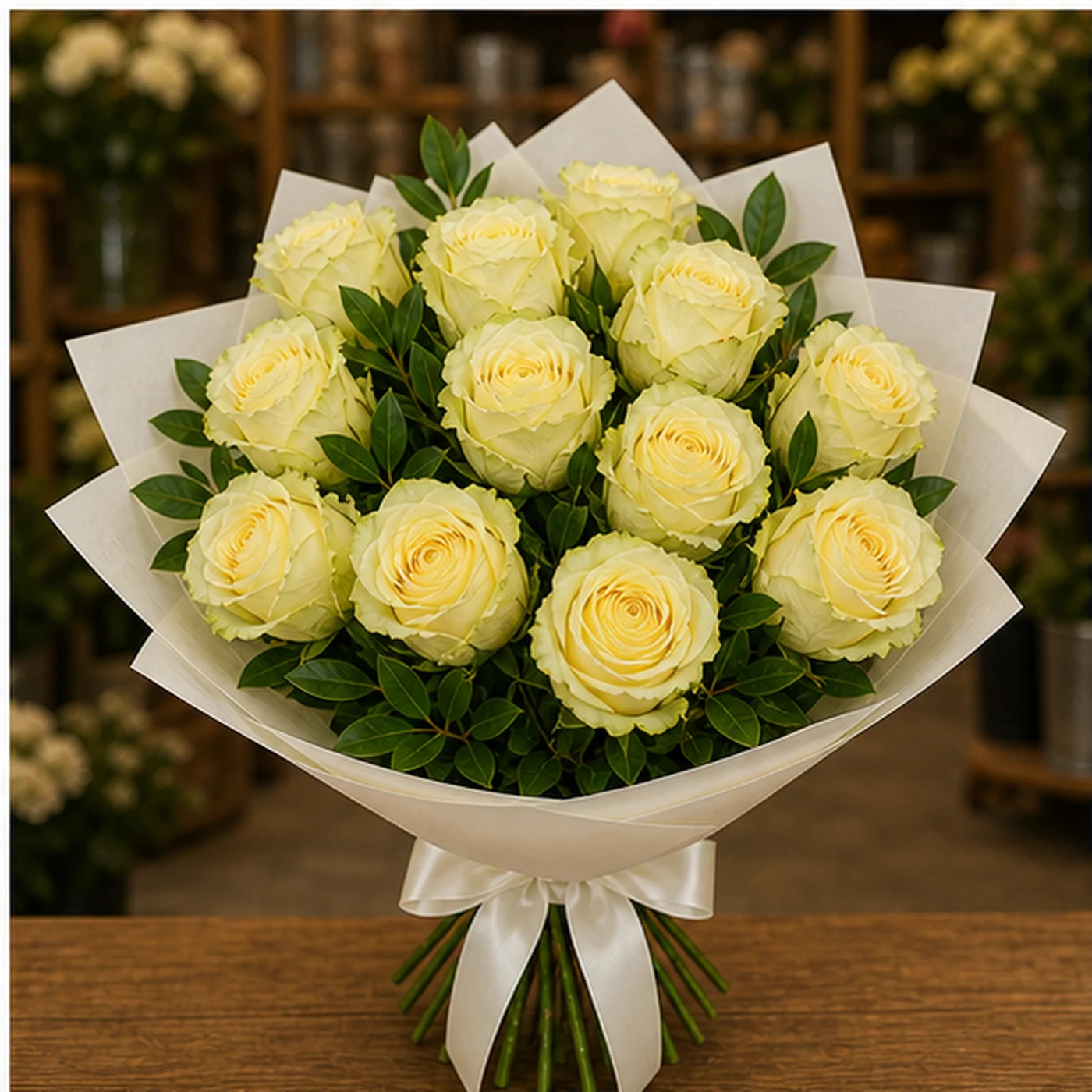 Buchet cu 15 trandafiri galbeni natural - poza 1