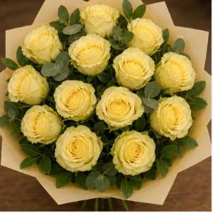 Buchet cu 19 trandafiri galbeni elegant - poza 4