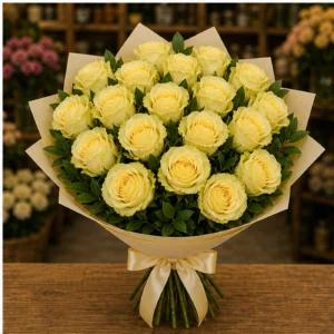 Buchet cu 27 trandafiri galbeni generos - poza 1