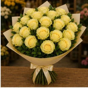 Buchet cu 27 trandafiri galbeni generos - poza 3