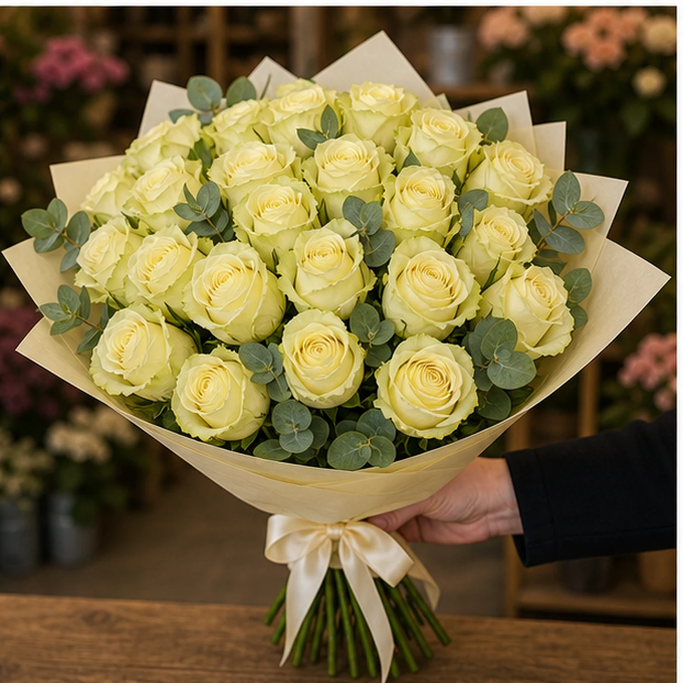 Buchet cu 29 trandafiri galbeni rafinat - poza 2