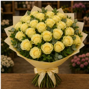 Buchet cu 33 trandafiri galbeni amplu - poza 1