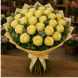 Buchet cu 33 trandafiri galbeni amplu - poza 3