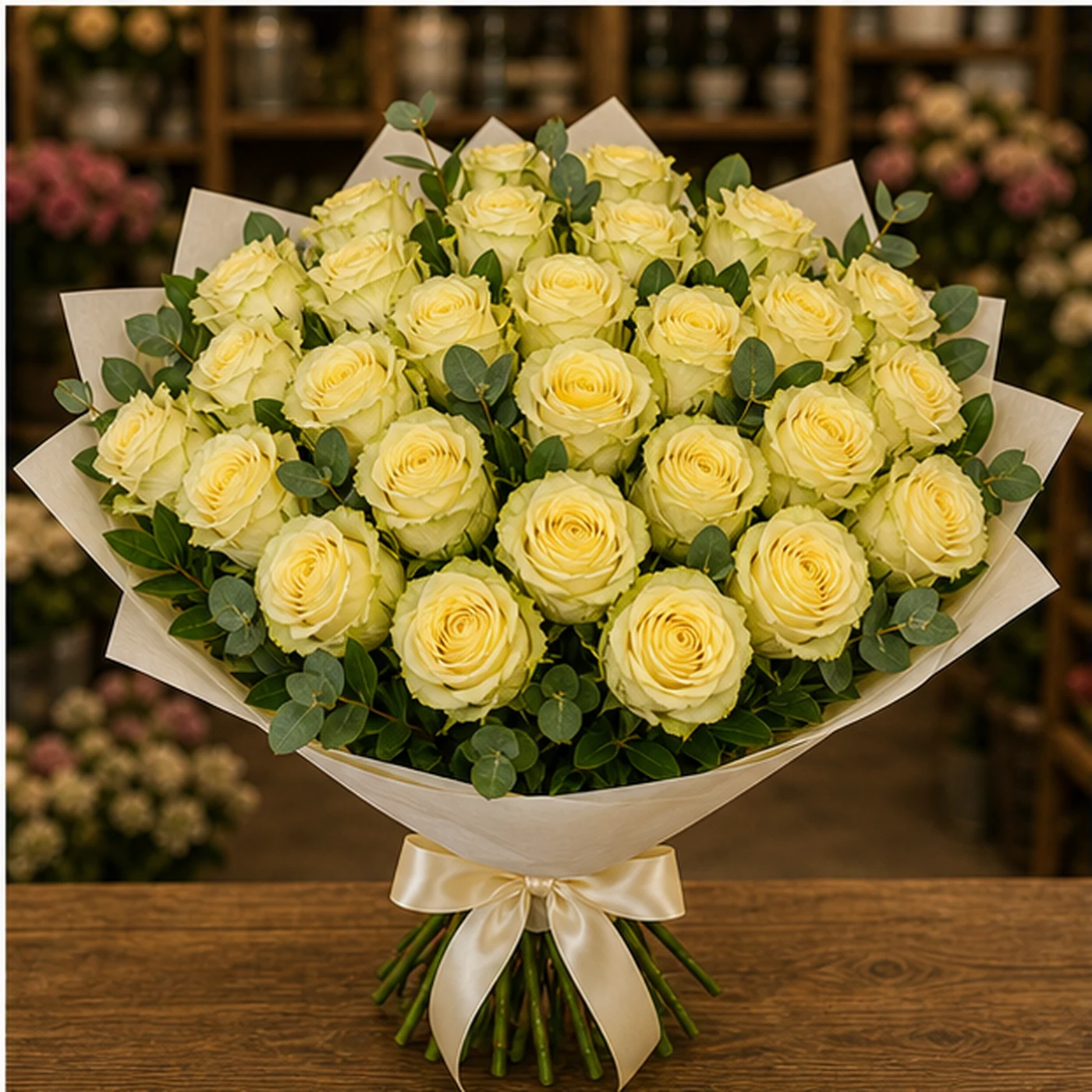 Buchet cu 39 trandafiri galbeni spectaculos - poza 1