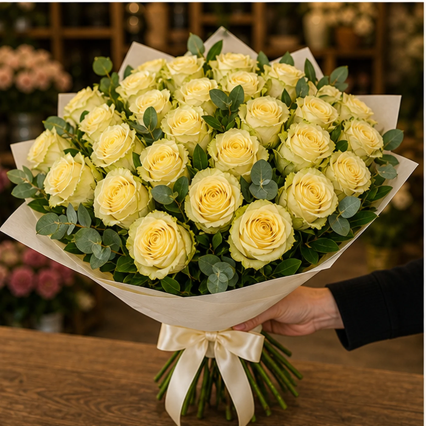 Buchet cu 39 trandafiri galbeni spectaculos - poza 2