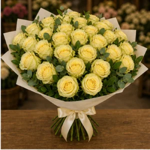 Buchet cu 39 trandafiri galbeni spectaculos - poza 3