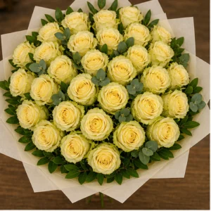 Buchet cu 39 trandafiri galbeni spectaculos - poza 4