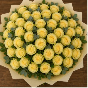 Buchet cu 43 trandafiri galbeni grandios - poza 4