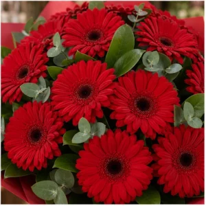Buchet cu gerbera rosie simplu elegant - poza 4