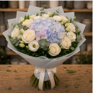 Buchet de flori online premium pastel cu hortensie - poza 3