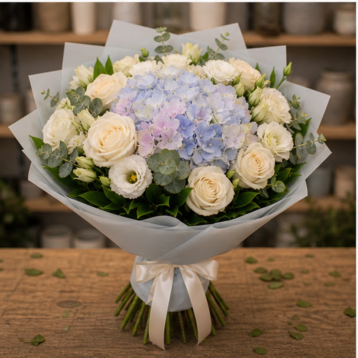 Buchet de flori online premium pastel cu hortensie - poza 3