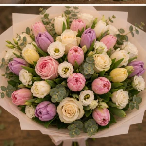 Buchet de lalele premium in tonuri pastel - poza 4