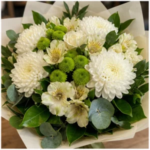 Buchet flori aniversare pentru parinti cu alstroemeria si crizanteme - poza 4
