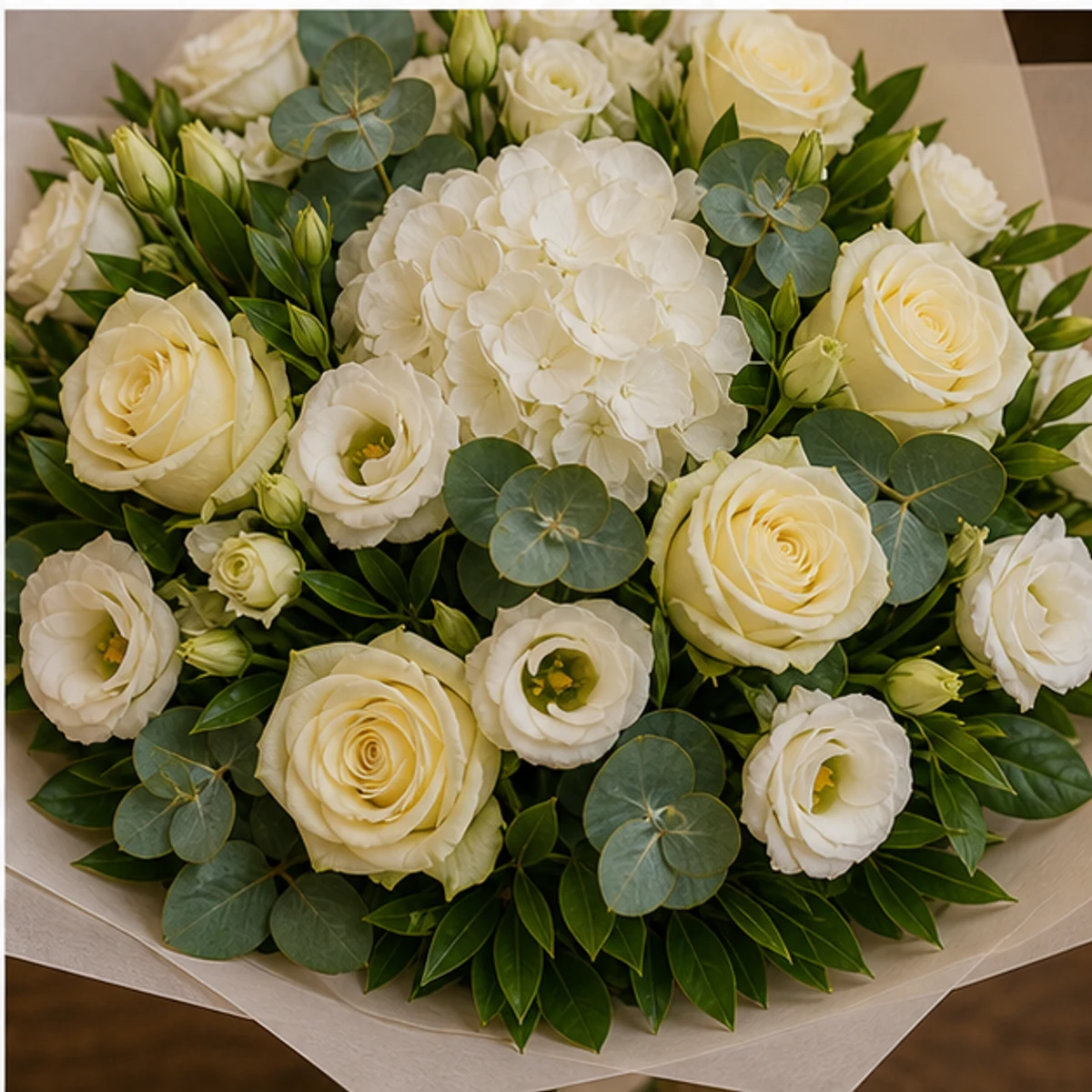 Buchet flori aniversare premium pentru cuplu cu hortensie alba - poza 4
