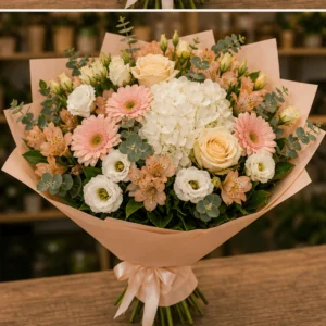 Buchet flori de camp statement cu hortensie si flori mixte - poza 3
