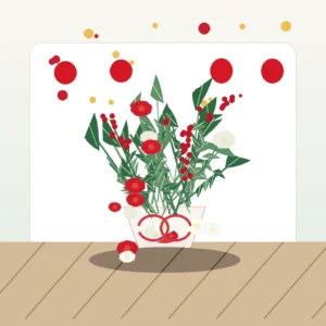 Buchet Flori de Crăciun Candy Cane Roșu Alb - imagine 3