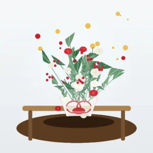 Buchet Flori de Crăciun Candy Cane Roșu Alb - imagine 4