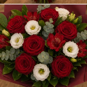 Buchet flori deosebite rosu rubin - poza 4