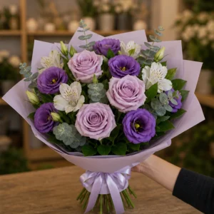 Buchet flori deosebite violet delicat - poza 2