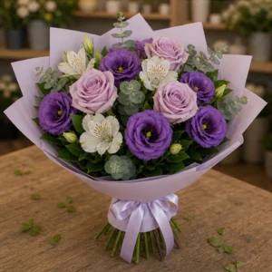 Buchet flori deosebite violet delicat - poza 3
