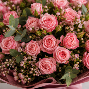 Buchet Flori la Ușă București Roz de Weekend cu Miniroze - imagine 2