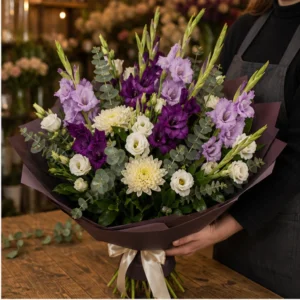 Buchet gladiole premium mov elegant - poza 2