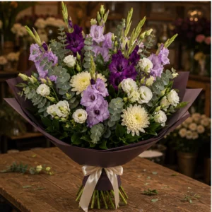 Buchet gladiole premium mov elegant - poza 3