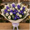 Buchet irisi violet si flori albe elegante - poza 1