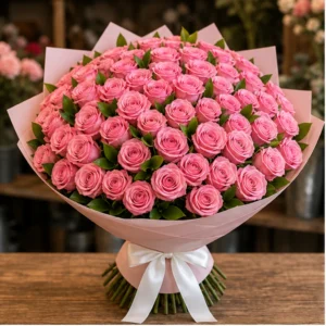 Buchet La Usa Roz Delicat - imagine 1
