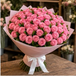 Buchet La Usa Roz Delicat - imagine 2