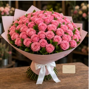 Buchet La Usa Roz Delicat - imagine 3