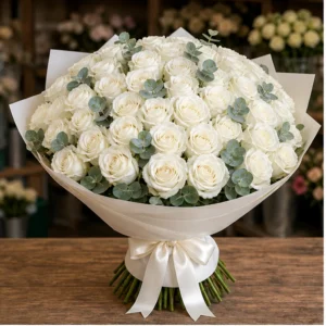 Buchet Livrare Domiciliu Ivory Calm - imagine 1