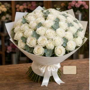 Buchet Livrare Domiciliu Ivory Calm - imagine 3